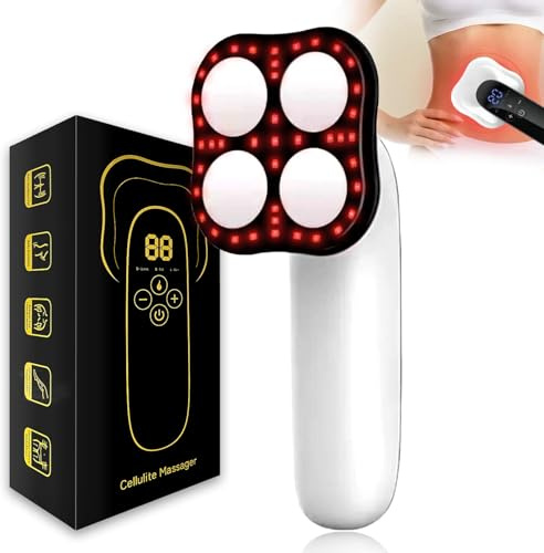 Cellulite Massagegerät Massage Anti Cellulite Handmassagegerät, Neues Verbessertes Tragbares KöRpermassagegerät mit 4 MassageköPfen, Geeignet für Bauch, Taille, Arme, Beine, Gesäß