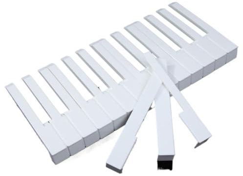 Weiß-schwarze Klaviertasten, Klaviertasten-Set, Ersatz-Tuning-Reparatur-Komplett-Set mit Vorderseite für universellen Klavier-Ersatz Keyboardständer und Tragetasche (36 Black Keys)