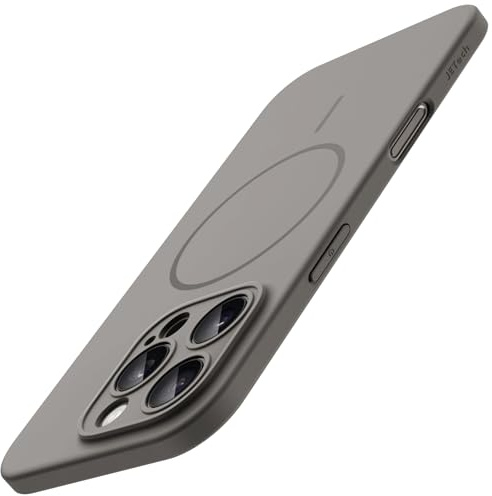 JETech Magnetische Dünn Hülle für iPhone 16 Pro Max 6,9 Zoll Kompatibel mit MagSafe, Vollständig Kameraschutz, Ultra Slim Leicht Matt Finish Minimalistische Handyhülle (Titan Natur)