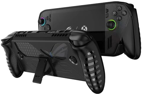 Hzycwgone Hülle für ROG Xbox Ally X/ROG Xbox Ally,TPU Grip Ergonomisches Weiche Schutzhülle Tasche mit Ständer für ROG Xbox Ally X/ROG Xbox Ally Gaming-Handkonsole(Schwarz)