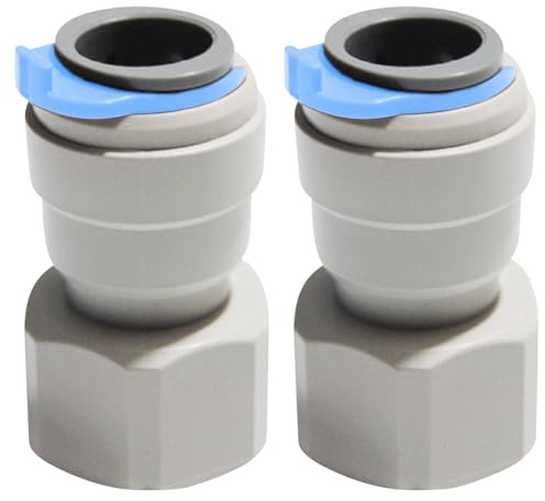 2PCS Connector Water Adapter Filter, Female 1/2 BSP to 12mmPush Fit Water Adaptors Waterpipe Plumbing Fittings, Push Pipe Garden Irrigation Car Washing RV Plumbing Push Fit Plumbing-Fittings