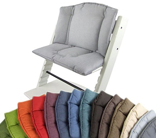 Babys-Dreams Bambini World Sitzkissen-Set für Stokke Tripp Trapp Hochstuhl, 14 Marmorfarben, 2-teiliger Sitzkissenbezug, hellgrau