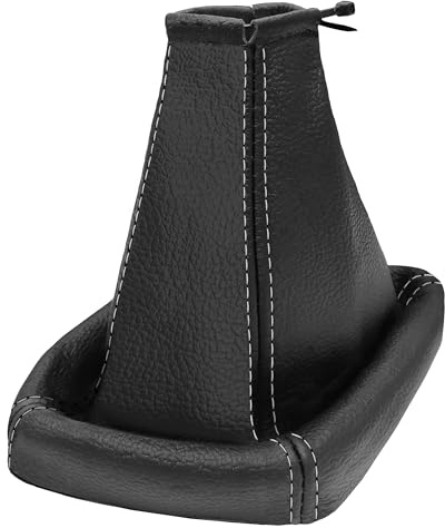 Schaltsack für Ford Mondeo MK3 - Bj. 2003-2006 - aus echtem Leder - Schwarz - Grau - Schaltmanschette - Manschette für Gangschaltung - Schalthebelmanschette für Schaltgetriebe - Echtleder - A0012-3