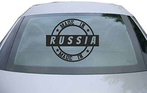 Indigos UG Auto Aufkleber Made in Russia schwarz - 600x490 mm - selbstklebender Sticker für Auto, Fenster, Bus oder LKW - Tuning
