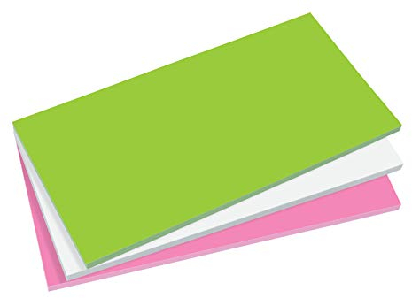 SIGEL MU135 Static Notes, elektrostatisch haftend, keine Klebstoff-Rückstände, grün, weiß, pink, 20x10 cm, 3 Blocks à 100 Blatt