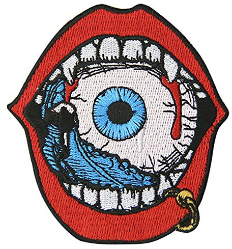 Eat The Eyeball, bestickter Aufnäher, zum Aufbügeln oder Aufnähen