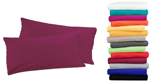 Moon 2er Pack Luxury Linon Kissenbezug 100% Baumwolle-beere-40x80