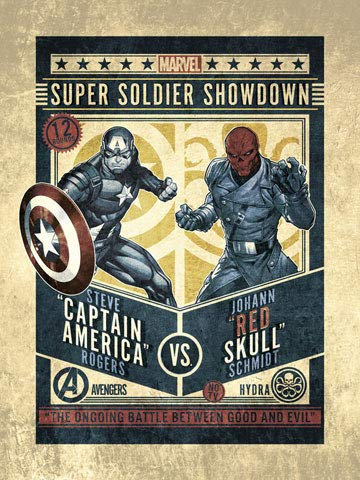 empireposter Marvel - Captain America vs. Red Skull - hochwertiger Kunstdruck Maßen 30x40 cm