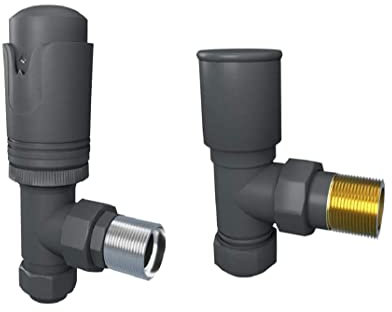 WarmeHaus Designer 15mm Angled Thermostatic and Manual Heating Radiator and Towel Rail Valves