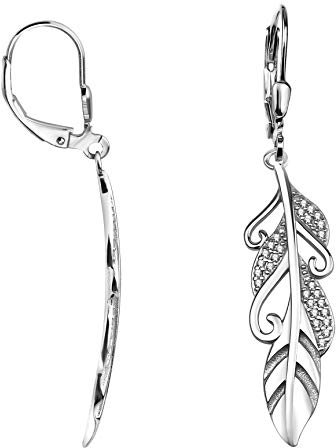 SOFIA MILANI - Damen Ohrringe 925 Silber - mit Zirkonia Steinen - Engel Flügel Ohrhänger - 20792