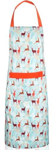 Zihuatailer Waterproof Apron for Women, Women's PVC Kitchen Apron for Cooking, Cleaning, Pinny Apron for Women with Pockets