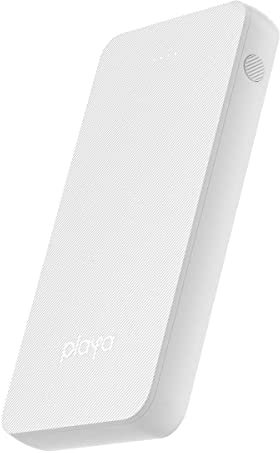 PLAYA Power Bank 5K (5000 mAh Portable Charger, High-Capacity External Battery Pack) Compatible w/iPhone, AirPods, iPad and more White - USB-A to USB-C cable included