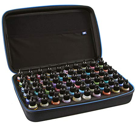 2TUFF Alcohol Ink Storage Case - Fits up to 60 Bottles, Multi-Use Paint Organizer with Foam Insert and Inner Storage Pocket