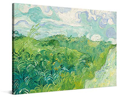 PICANOVA – Vincent Van Gogh Green Wheat Fields 60x40 cm – Bild auf Leinwand – Leinwandbild – Premium Leinwanddruck – Kunstdruck Auf 2cm Holz-Keilrahmen Für Schlaf- Und Wohnzimmer