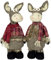 Christmas Paradise Weihnachten Dekofigur Esel Weihnachtsdeko im 2er Set Pärchen Dekoration Maultier 50cm Rot Grau