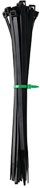 HPER® Kabelbinder schwarz I 10 Jahre UV- beständig I 290 mm x 4,8 mm I 100 Stück witterungsstabil I 15-30% mehr Zugkraft/Stabilität I zertifizierte Premium Qualität