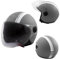 A-Pro Jet Moto Casco Visiera Grafica Bianca Omologato ECE 22 06 Grigio Opaco M