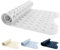 ANSIO® Long Bathtub Mat PVC Non-Slip Anti Mould Shower Mat with Drain Holes & Suction Cups Machine Washable 100 x 40cm / 39 x 16 inches - Solid White