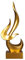 Uziqueif Flamme deko Gold skulptur Wohnzimmer modern Abstrakte Art wohnungs büro Dekoration,Harz,H 39cm Figuren,Golden