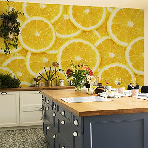 Muralo Tapete Vlies Zitronen, Obst, Natur, XXL, Kunstdruck - 300x210 cm