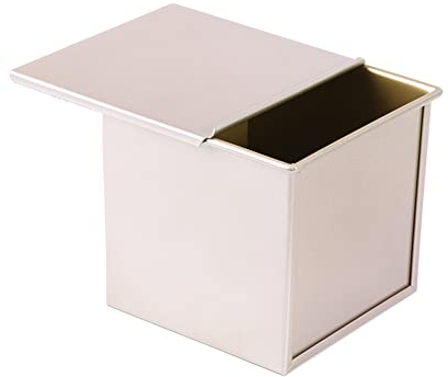 CANDeal Molde para Tostar con Tapa Cuadrado Pan Antiadherente Tostado para Hornear Para 450g de masa, Oro, Ola