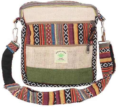 GURU SHOP Kleine Hanftasche Schultertasche, Boho Ethnotasche, Patchwork Tasche - Modell 2, Unisex - Erwachsene, 25x20x8 cm