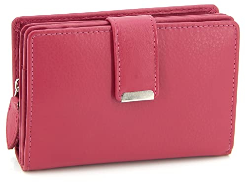 ekavale Portafoglio donna in morbida pelle con protezione RFID - portafoglio donna, rosa., m, Portafoglio