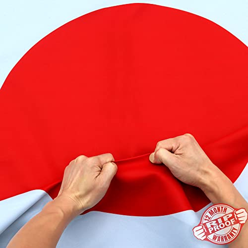 Anley Reißfeste, doppelseitige, 3-lagige japanische Flagge, 90 x 150 cm, Leinwand-Kopf und knitterarm, die langlebigsten japanischen Nationalflaggen, 90 x 150 cm