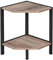 HOMCENES Eckregal Stand, Industrie 2 Tier Wand Ecke Bücherregal mit Metallrahmen, Ecke Display Rack Pflanze Blumenregal, Eckregale für Wohnzimmer Dekor, Schlafzimmer, Badezimmer, Greige