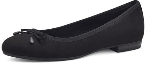 MARCO TOZZI Damen Ballerinas mit Schleife Vegan, Schwarz (Schwarz), 36 EU