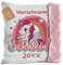 PR Print Royal Flauschiges Kissen zur Einschulung - Schulkind mit Name und Jahr personalisiert - Einhorn Kissen, personalisierte Geschenke zur Einschulung | Rückseite Rosa Flauschig, 40 x 40 cm