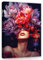 WallArena - Leinwand Bilder - Frau Gesicht Blumen Abstrakt - 60x40 cm Leinwandbilder - Bild auf leinwand - Wandbild XXL groß Wandbilder für Wohnzimmer Schlafzimmer Wohnzimmerbilder Modern