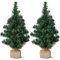Cindeer 2 Pezzi Mini Albero di Natale da 40 cm Albero di Natale Artificiale Piccolo con Supporto Mini Albero di Pino di Natale per Casa Scrivania Ufficio Decorazione Invernale per Interni Esterni