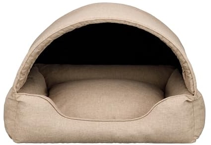 Bjird Hundebett & Hundehütte in einem - Hundehaus mit Dach für kleine und mittelgroße Hunde - Hundehöhle - Hundebox - Hundesofa - Bezug abnehmbar & waschbar - stabiles Hundekorb - 82x58 cm