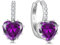 Starchenie Orecchini Donna Sterlina Argento 925 Cuore Ametista Zirconi Pietra Portafortuna Orecchini Compleanno Gioielli