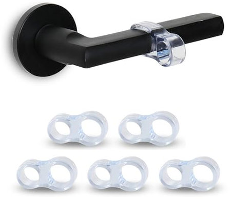Foyscr 5Pcs Clear Door Stopper, Cushioned Door Handle Protector, Sound Deadening Door Stopper, Easy to Install, Protects Wall Glass and Furniture from Damage, for Home and Office