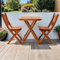 Loreno 3-TLG. Gartenmöbel Set 60x60 cm – Blossom – Klappbar, massives Akazienholz, 1 Tisch + 2 Gartenstühle – Perfekt als Balkonmöbel, Gartenmöbel aus Holz für kleine Gärten, Terrassen & wenig Platz