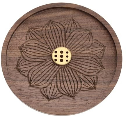 LT Easiyl Porte-encens en Bois Lotus Porte-encens Amovible 9 Trous Porte-encens Circulaire pour la Maison la Maison de Thé Les Studios de Yoga