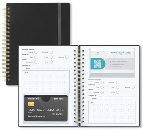 Onesky Organizzatore per biglietti da visita, libro e porta carte di credito, informazioni sui clienti e archiviazione delle carte, organizza carte di credito, shopping, carte premio; capacità: 64