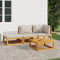 SECOLI Gartenmöbel Set Holz Gartenlounge Holz Lounge möbel Outdoor Holz Balkon Lounge Balkon möbel Set mit Kissen Massivholz-Hellgrau-4-tlg