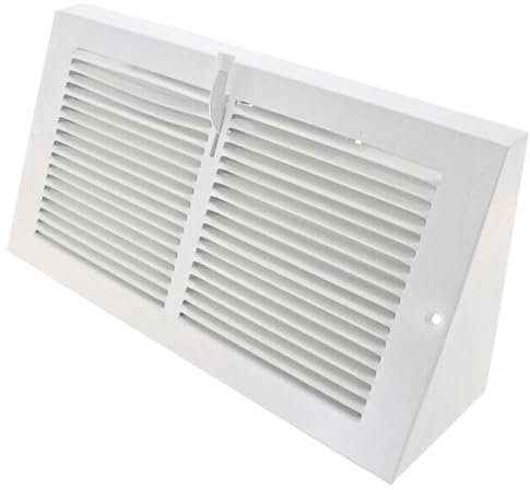 Nibras 30,5 x 15,2 cm battiscopa registro di ventilazione bianco con ammortizzatore 30,5 x 15,2 cm griglia in acciaio resistente copertura triangolare per prese d'aria (dimensioni esterne 33-3/4 x