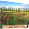 TRIOSK Sichtschutz Garten Deko Zaun Plane Blickdicht groß mit Zaunblende Motiv Mohn Blumen Feld Wiese für Zaunelement Doppelstabmatten Stabmattenzaun Gartenzaun PVC 250x180 cm
