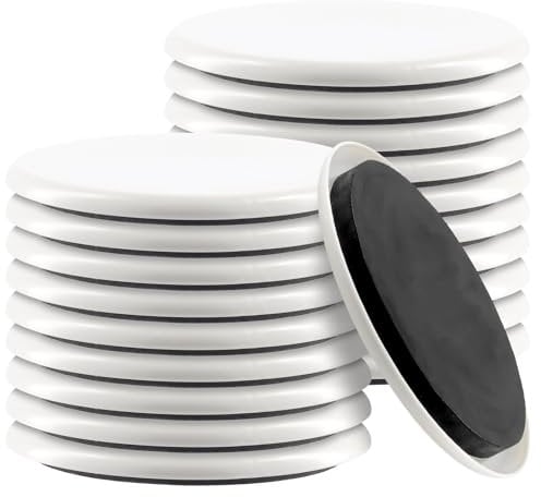 ZEONHEI 20 Pack 5 inch Furniture Sliders for Carpet, Round Furniture Movers Glider for Wooden Floors, Carpet, Table Legs