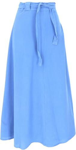 GURU SHOP Weit schwingender Wickelrock, Maxirock, Boho Baumwoll-Sommerrock | Luftig, 100% Baumwolle, flexible Passform, eleganter Look, vielseitig kombinierbar, ideal für Sommer, Damen
