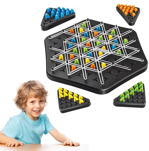 Dadazhenxuan Triggle-Spiel,Triggle Brettspiel,Chain Triangle Game,Dreiecksschach,Lustiges Ketten-Dreieck-Spiel,Brettspiel Dreieck,Triggle Spiel Gummibänder,Ketten Dreieck Spiel