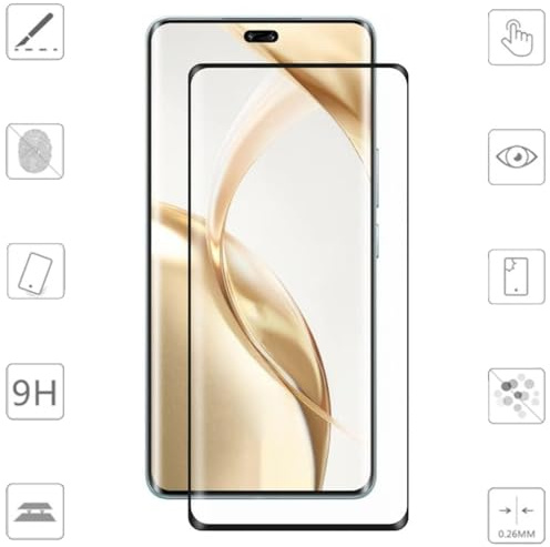 Wigento Für Honor 200 Pro 4D Premium 0,3 mm H9 Curved Hart Glas Panzer Schwarz Folie Schutz Hülle Neu