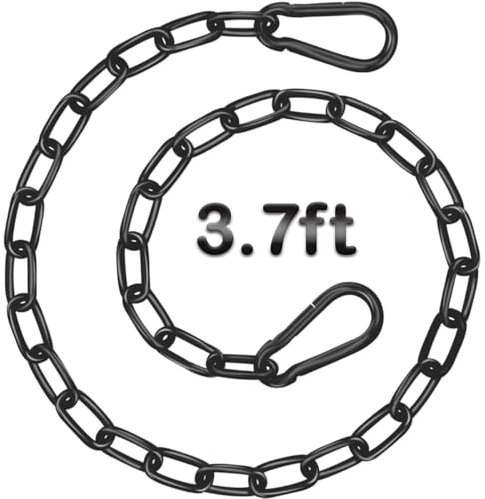 Gelury Hängeschaukelkette 116 cm, hängende Kette, strapazierfähig, 453,6 kg Kapazität, Hängematten-Kettenverlängerung, Hängematten-Hängematten-Aufhängeset mit 2 Karabinern für Boxsäcke, Schaukelstühle