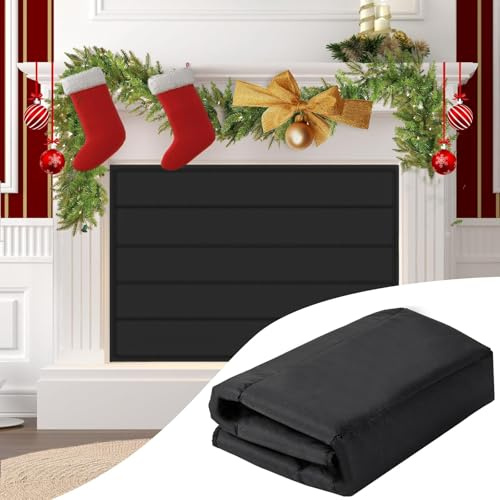 Kaminabdeckung, magnetische Kaminblocker-Decke stoppt Wärmeverlust, Innenkamin-Zugluftstopper, spart Energie, magnetische Kamin-Zugluftabdeckung für Eisenkaminrahmen (96,5 x 66 cm)