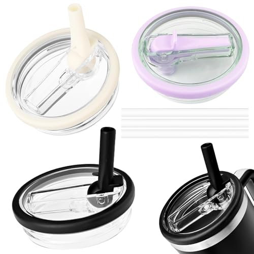 GmwyCzV 3 Piezas 40 Onzas Ntipolvo Tapa de La Taza de Vidrio Tapa de Copa, Reutilizable Tapas de Botellas, sin Fugas Tapas de Repuesto Compatibl para Vasos, para Tazas, Vasos, Tazas de Café