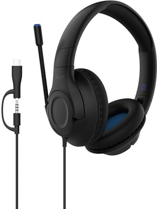 Belkin SoundForm Inspire Wired Over-Ear Headset for Kids, Online Learning & Travel w/Built-in Boom Mic, 85dB Safe Volume Limit - USB-C & 3.5mm - Compatible w/iPhone, iPad, Galaxy & More - Black
